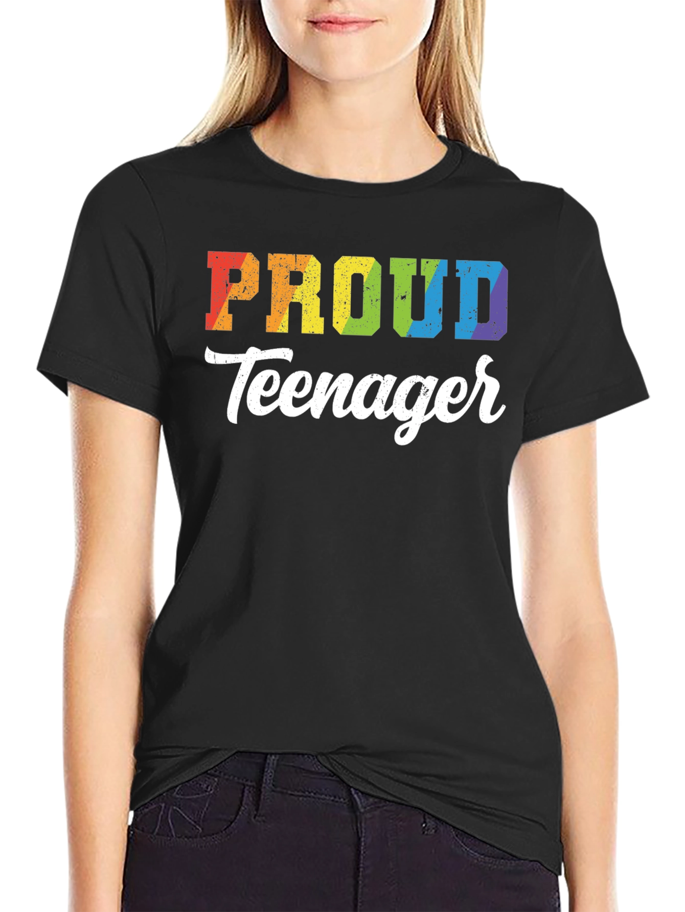 Proud Teenager Rainbow Graphic T-Shirt