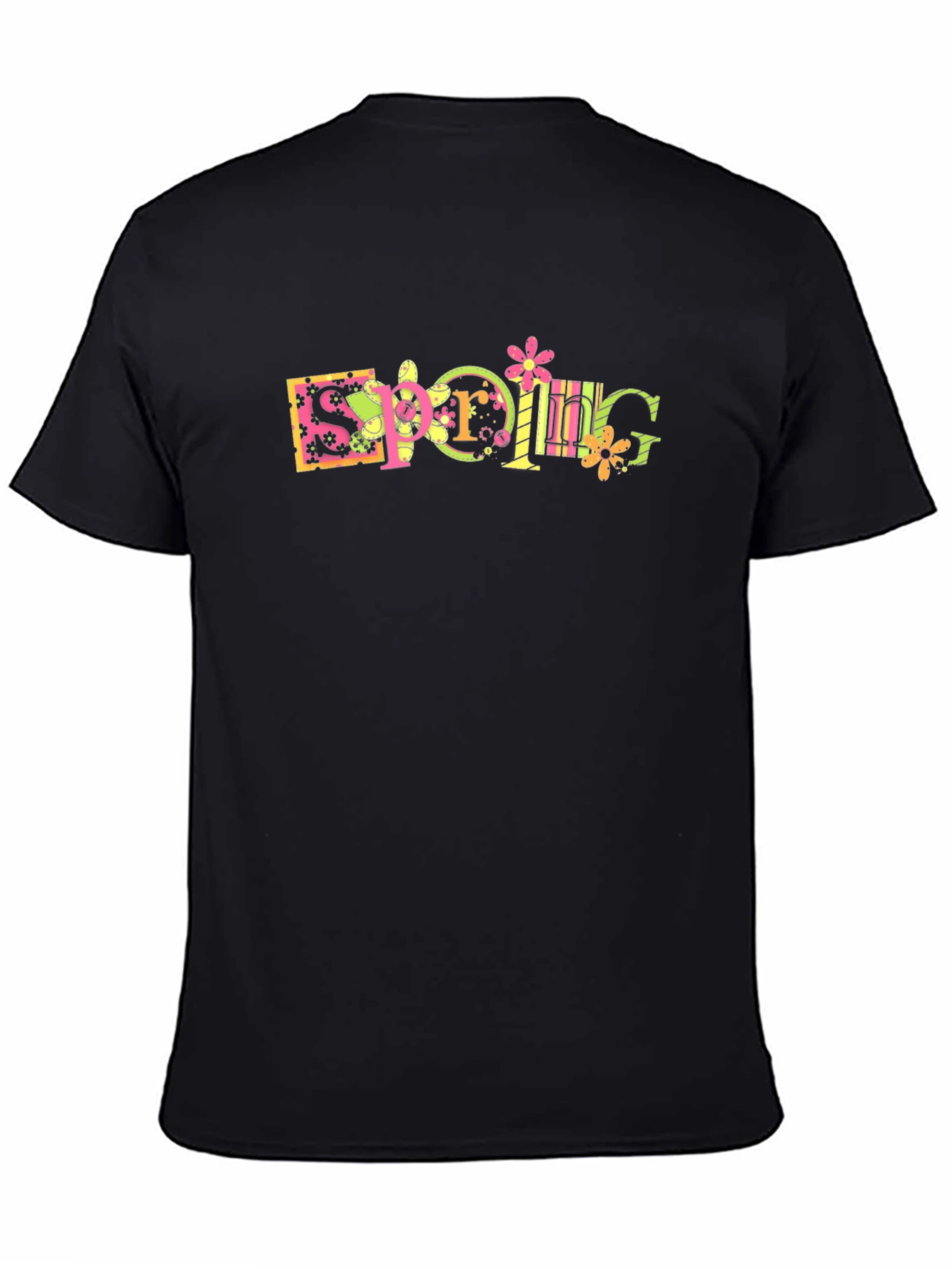 Spring Floral Graphic Tee - Black