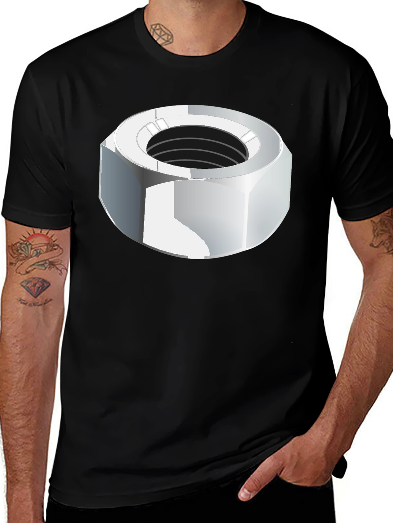 Nut Graphic T-Shirt - Black Cotton Tee