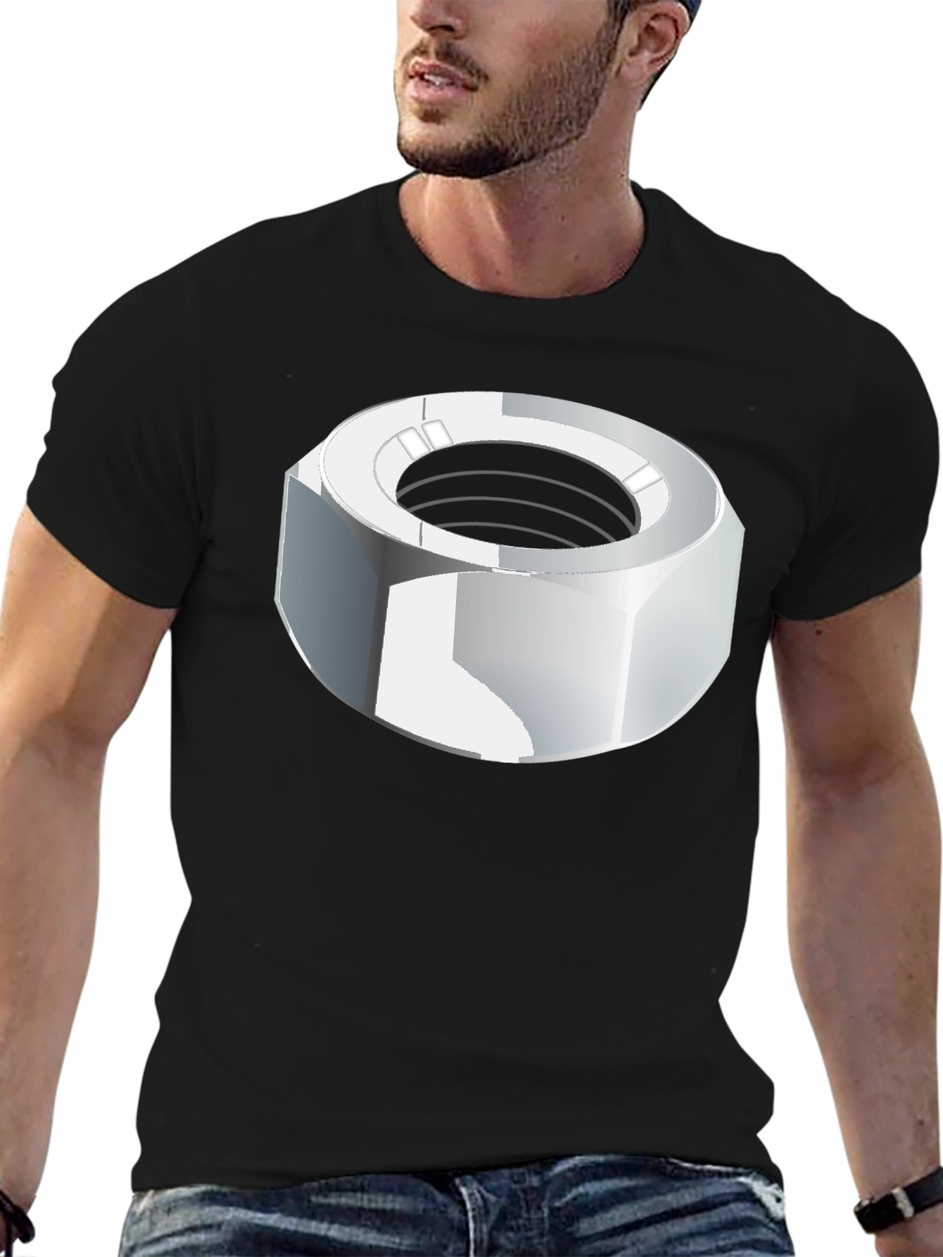 Nut Graphic T-Shirt - Black Cotton Tee