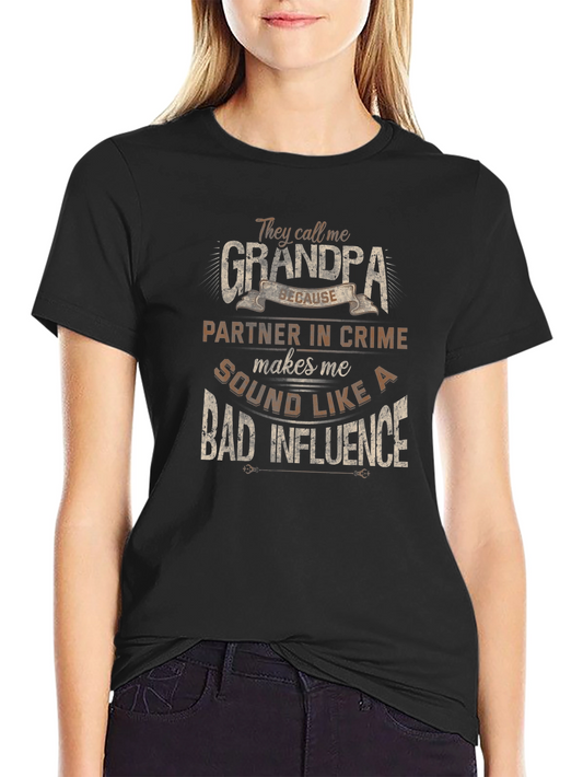 Grandpa Bad Influence Graphic Tee - Black