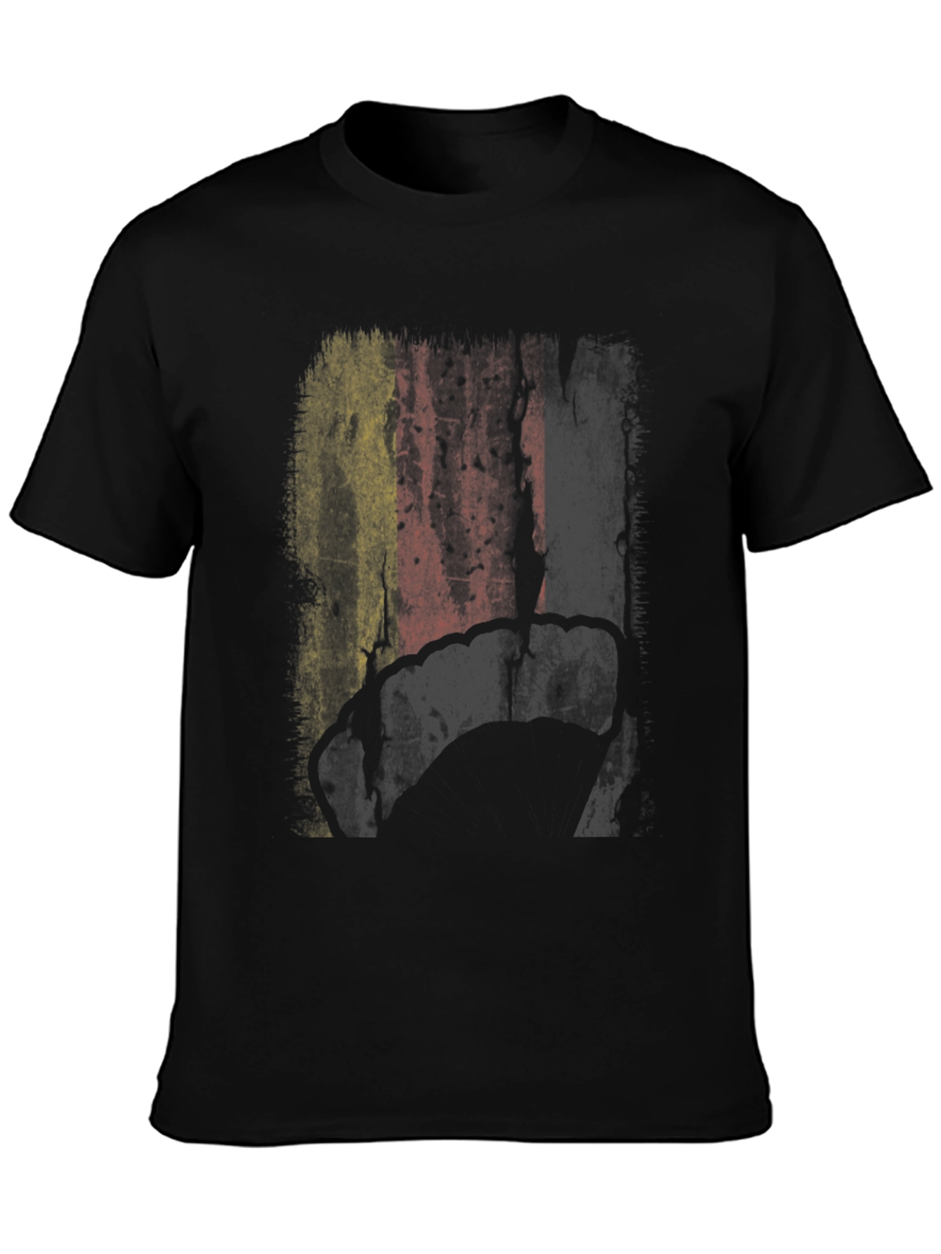 Distressed Belgium Flag Graphic T-Shirt