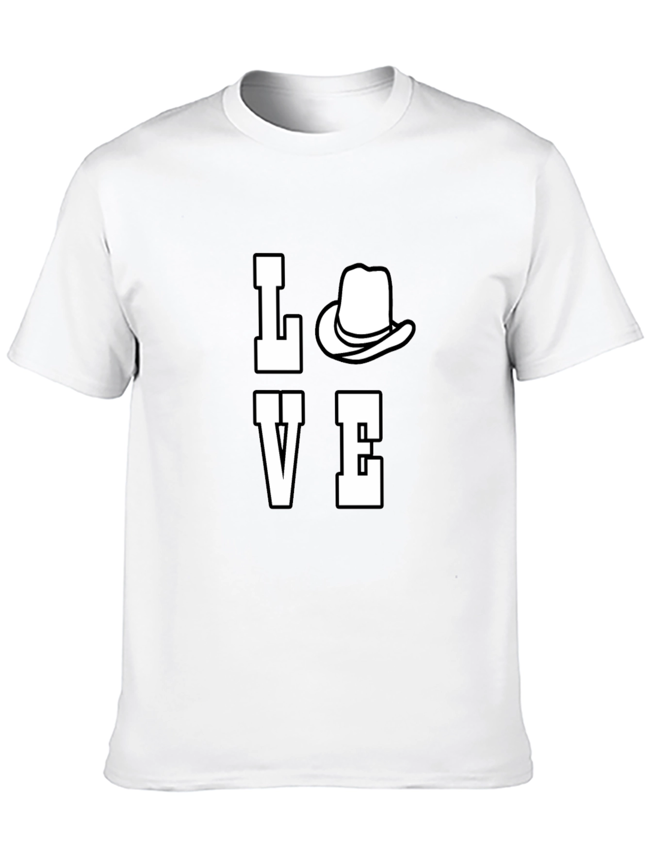 Love Cowboy Hat Graphic Print Mens T-Shirt