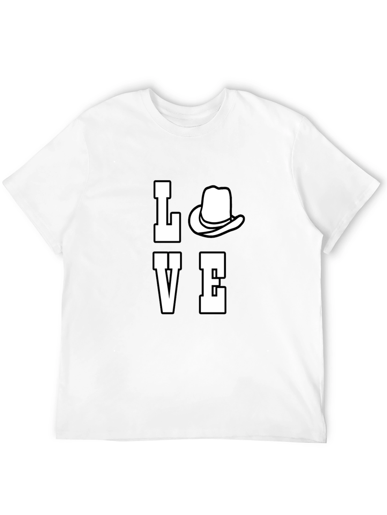 Love Cowboy Hat Graphic Print Mens T-Shirt