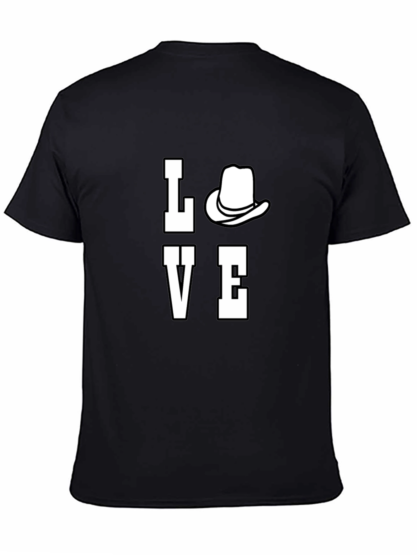 Love Cowboy Hat Graphic Print Mens T-Shirt