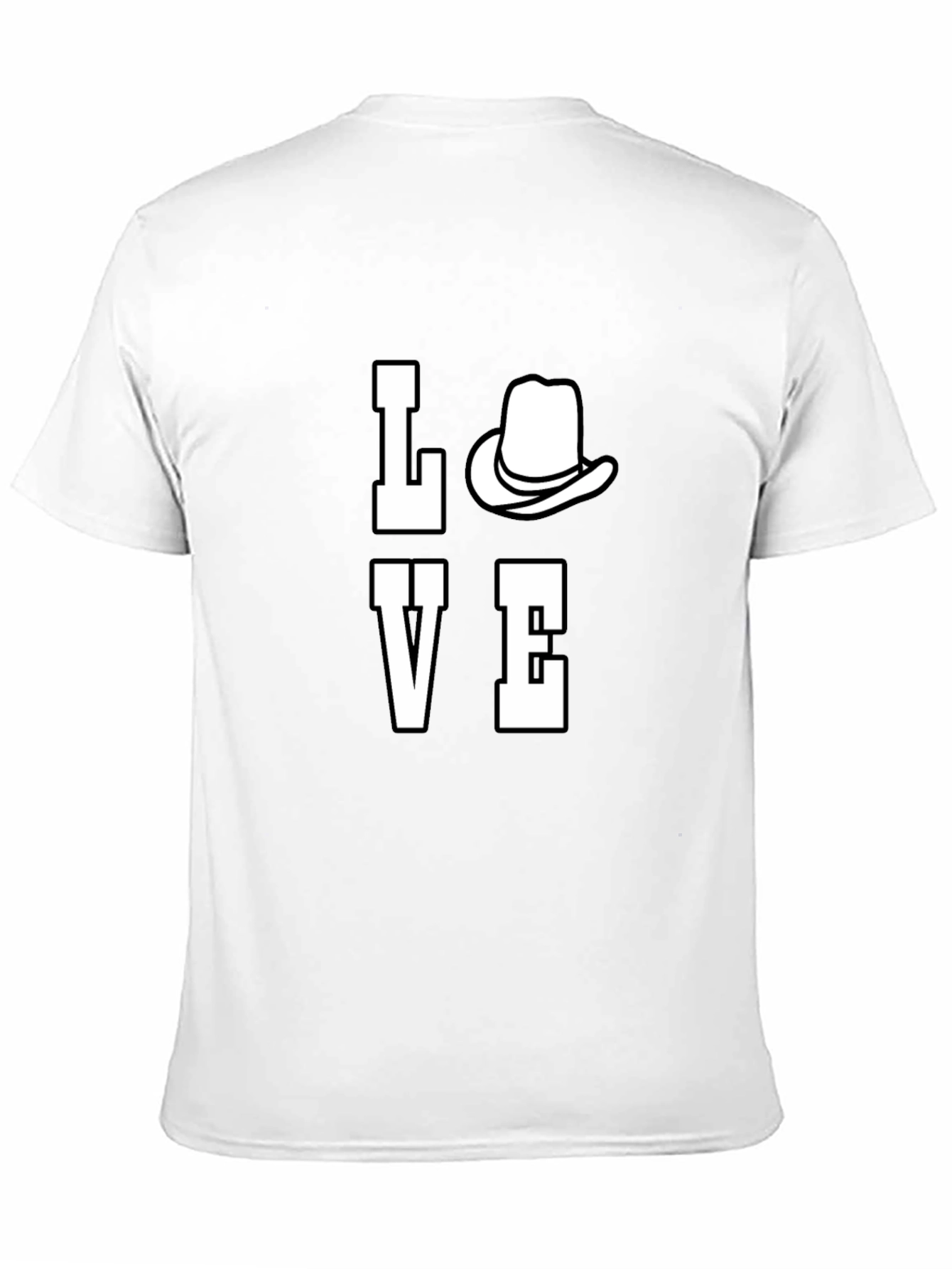 Love Cowboy Hat Graphic Print Mens T-Shirt