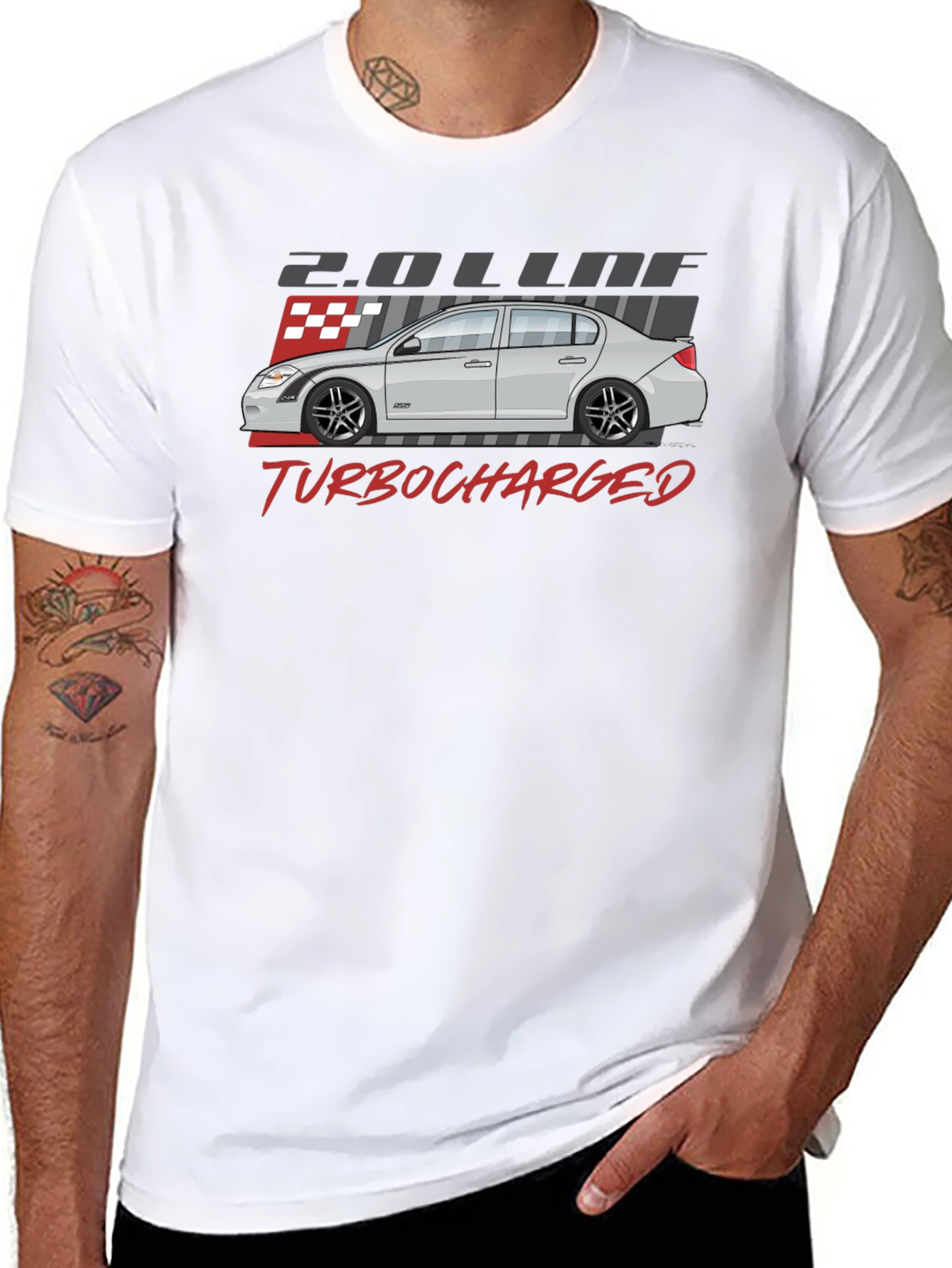 Turbocharged Car Graphic Tee - Automotive Enthusiast Shirt