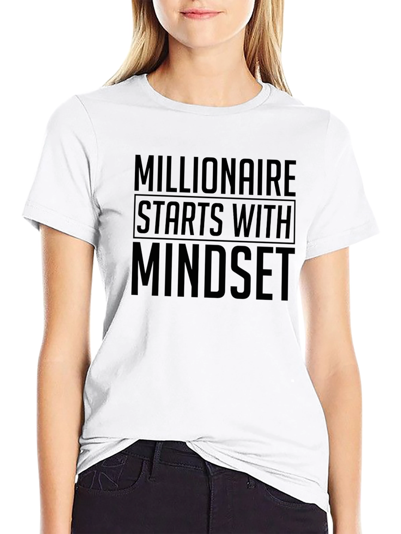 Millionaire Mindset Black T-Shirt - Motivational Design