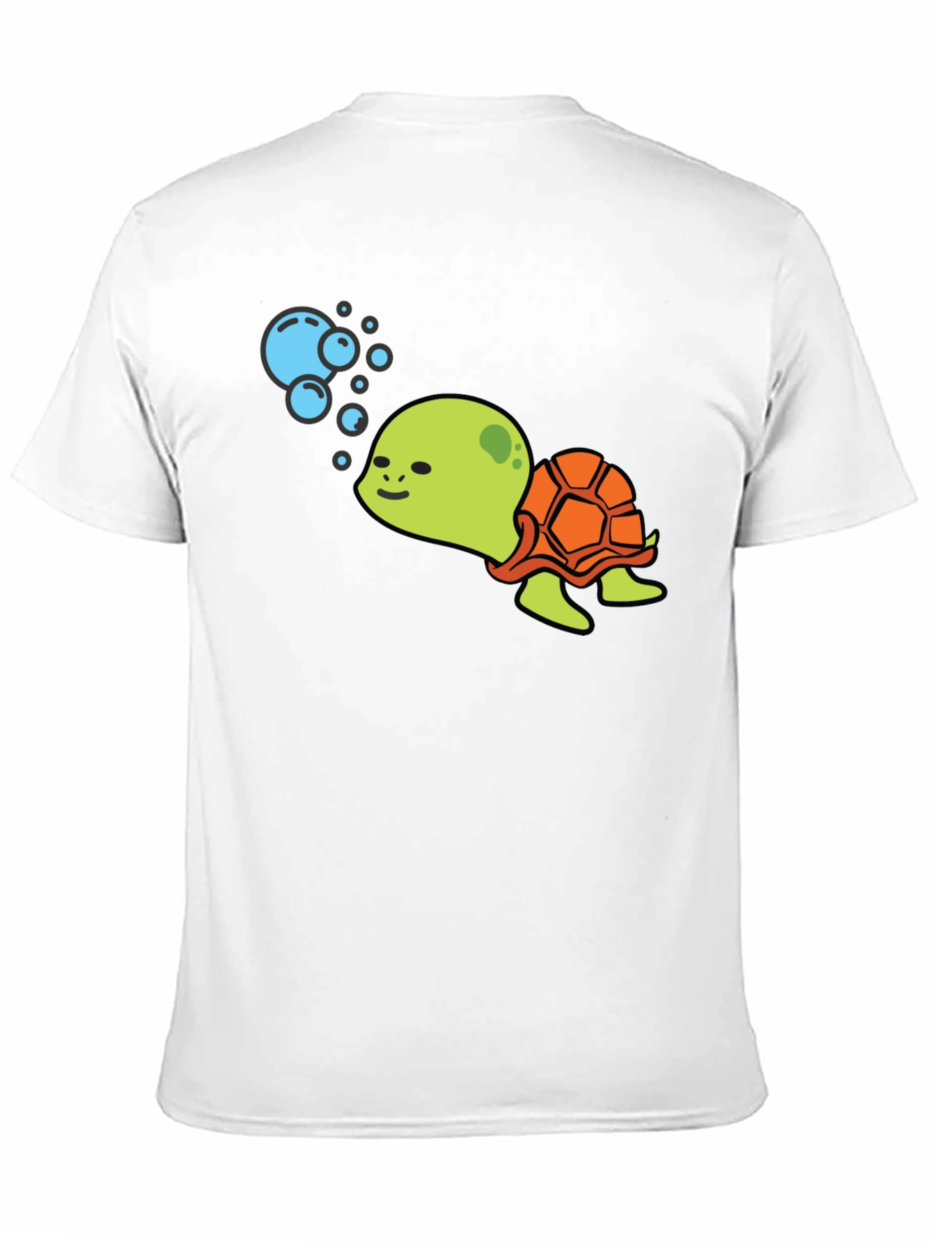 Cute Turtle Black T-Shirt - Cartoon Sea Life