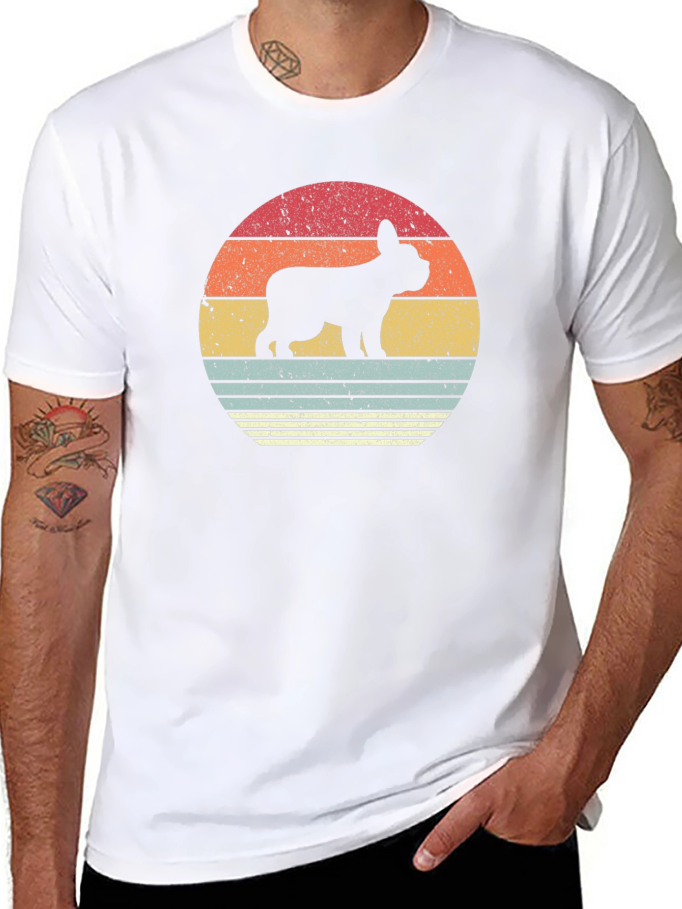 Retro Bulldog Silhouette T-Shirt