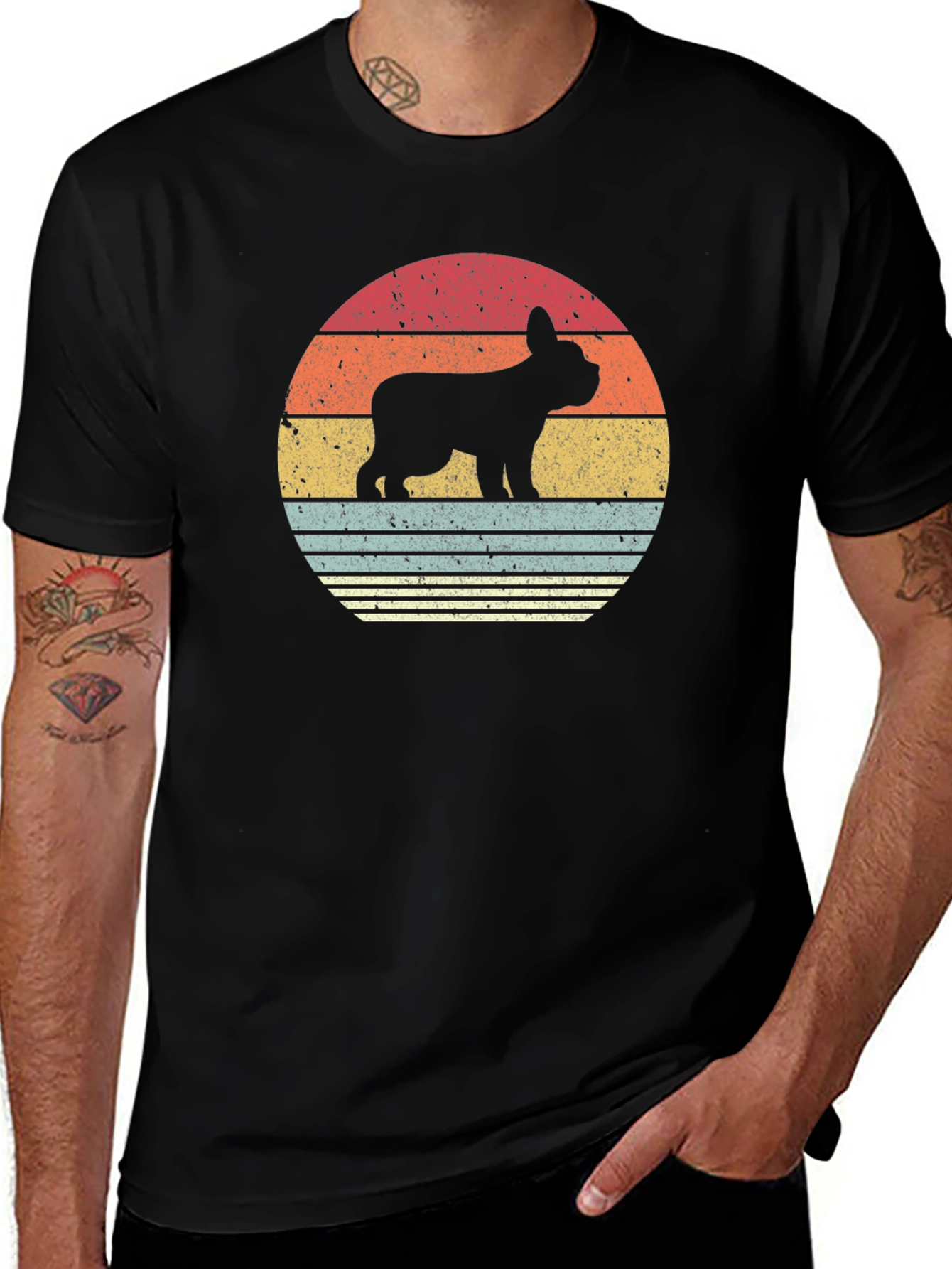 Retro Bulldog Silhouette T-Shirt