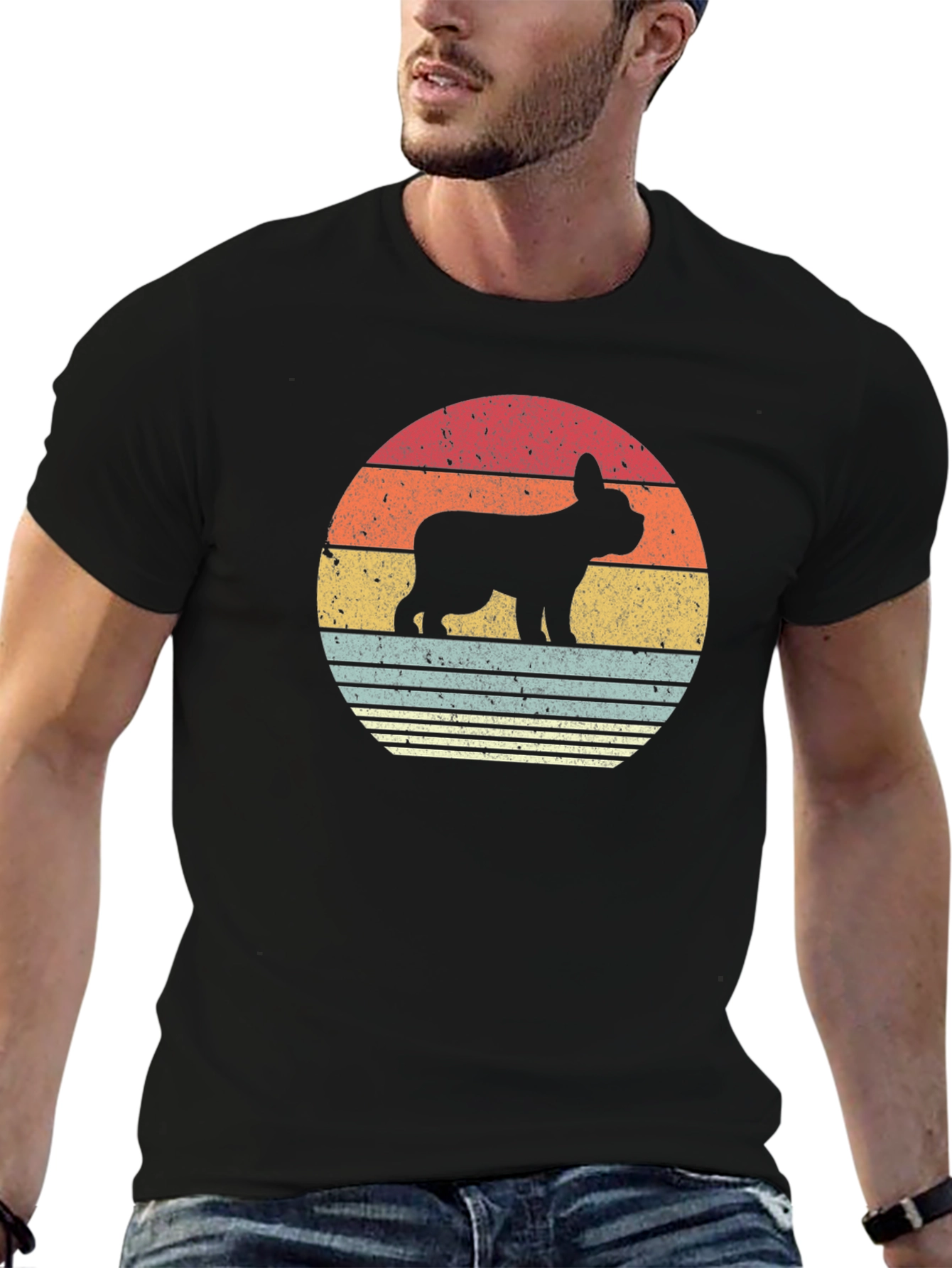 Retro Bulldog Silhouette T-Shirt