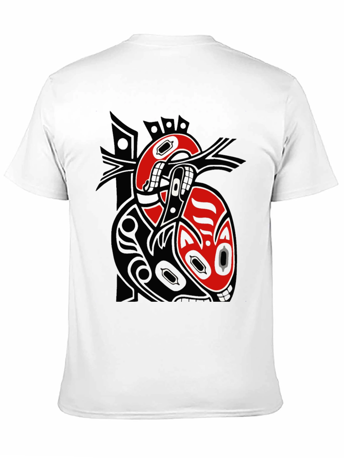 Black T-Shirt with Unique Native American Inspired Design