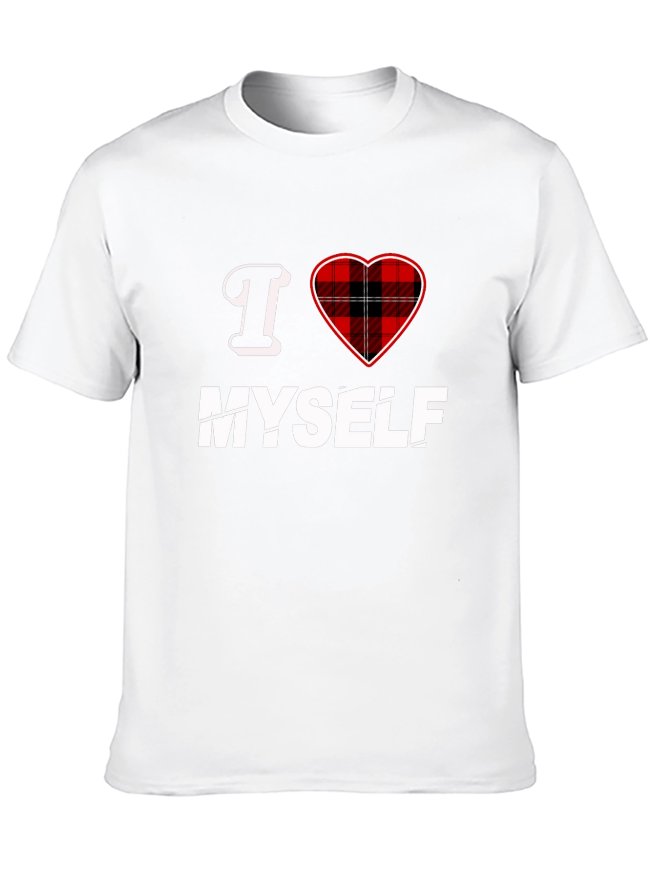 I Heart Myself Plaid Heart Graphic Tee
