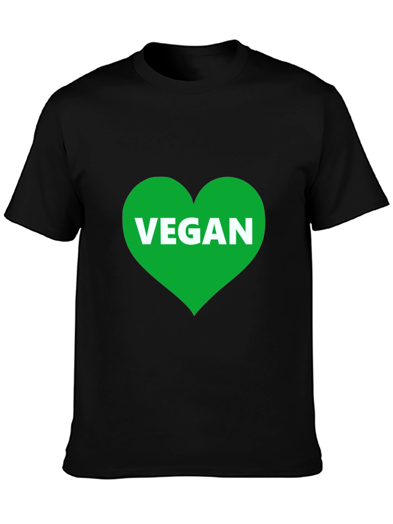 Vegan Heart T-Shirt - Black Graphic Tee