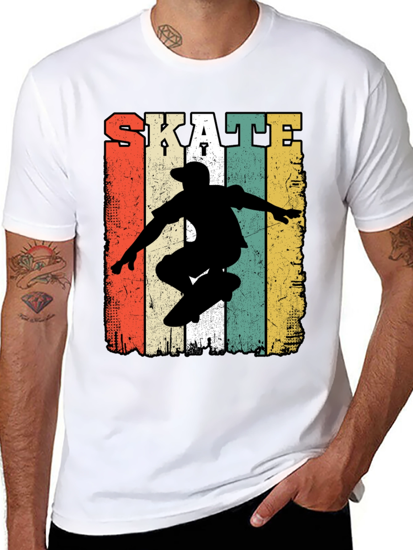 Retro Skate T-Shirt - Classic Skateboarder Design