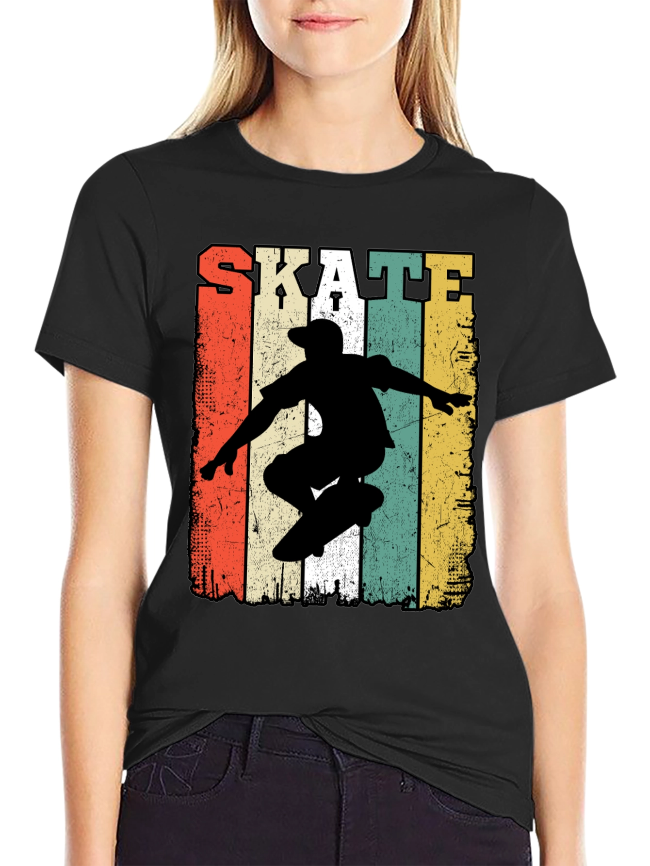 Retro Skate T-Shirt - Classic Skateboarder Design