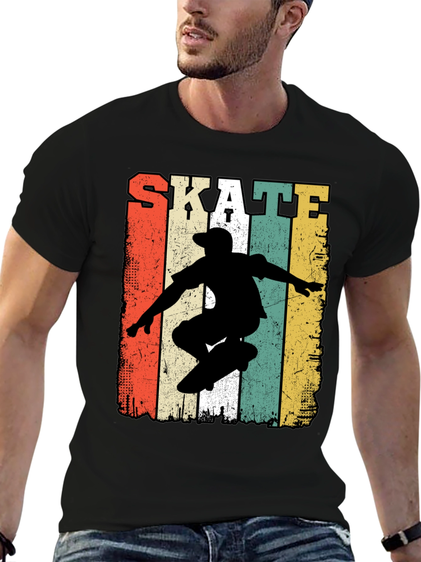 Retro Skate T-Shirt - Classic Skateboarder Design
