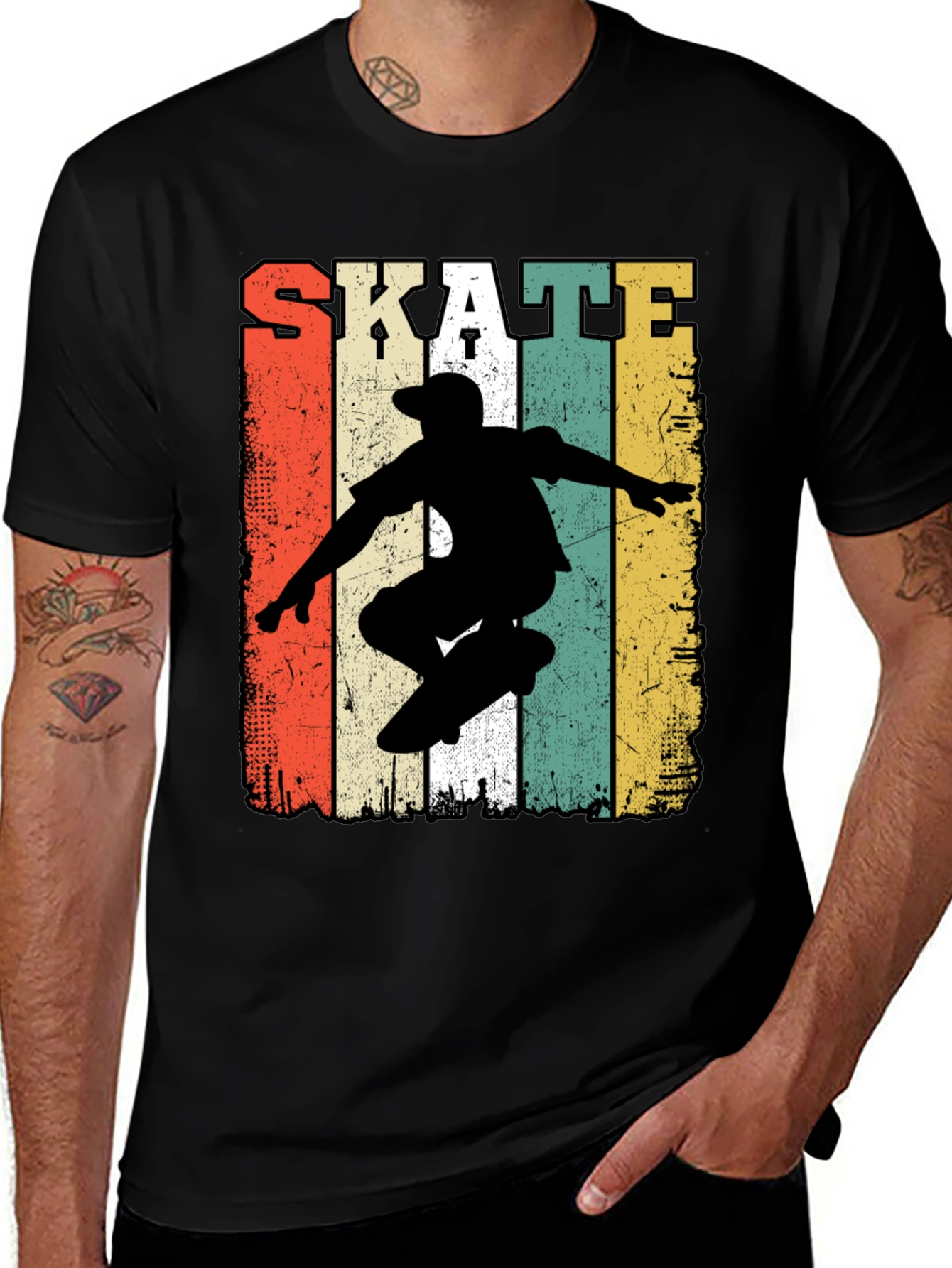 Retro Skate T-Shirt - Classic Skateboarder Design