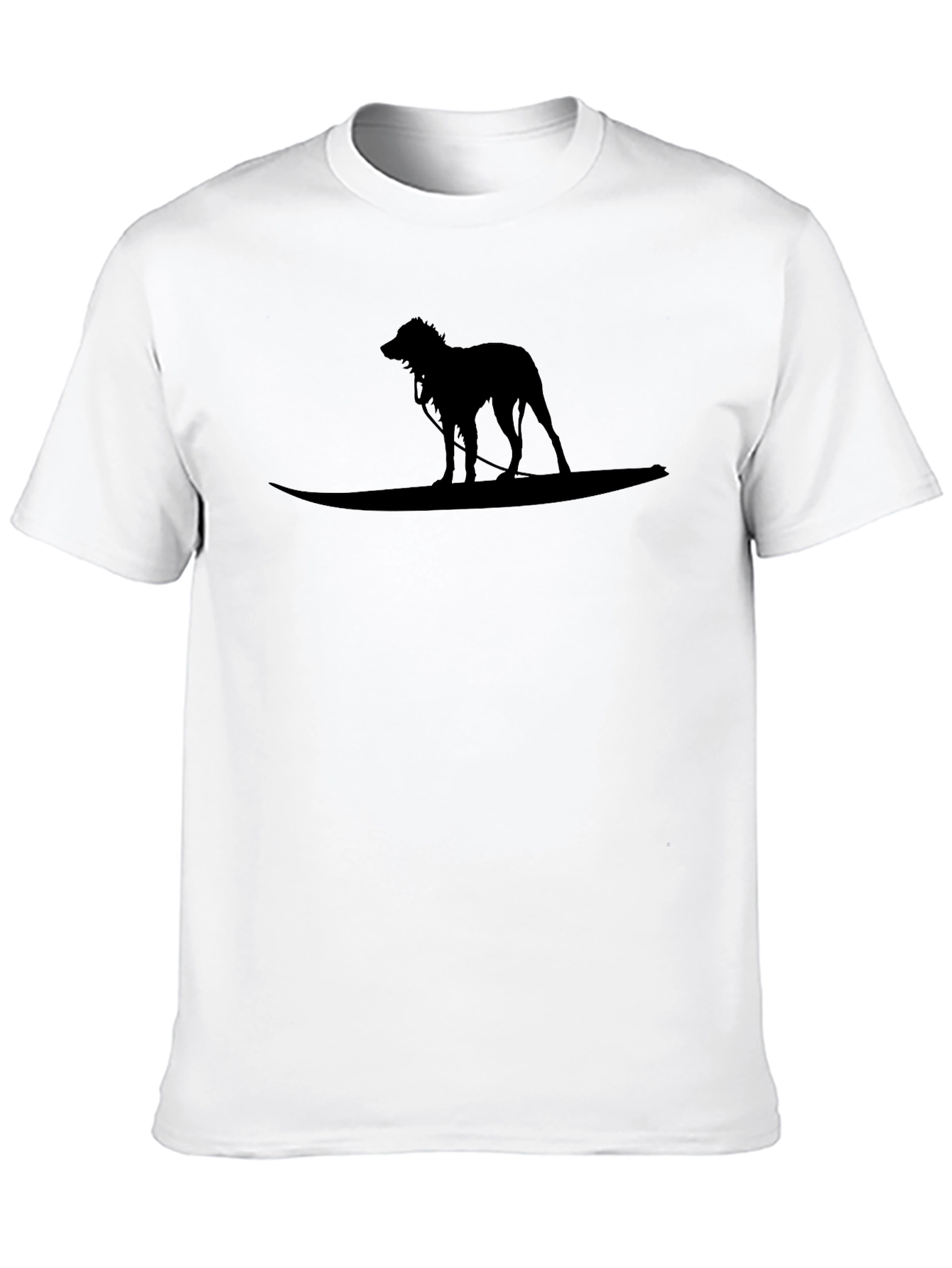 Dog Surfing Silhouette T-Shirt - Black