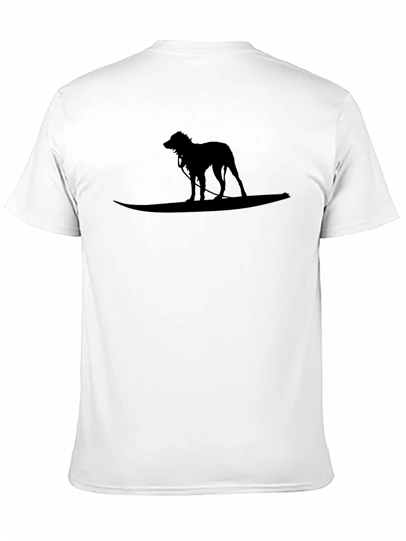 Dog Surfing Silhouette T-Shirt - Black