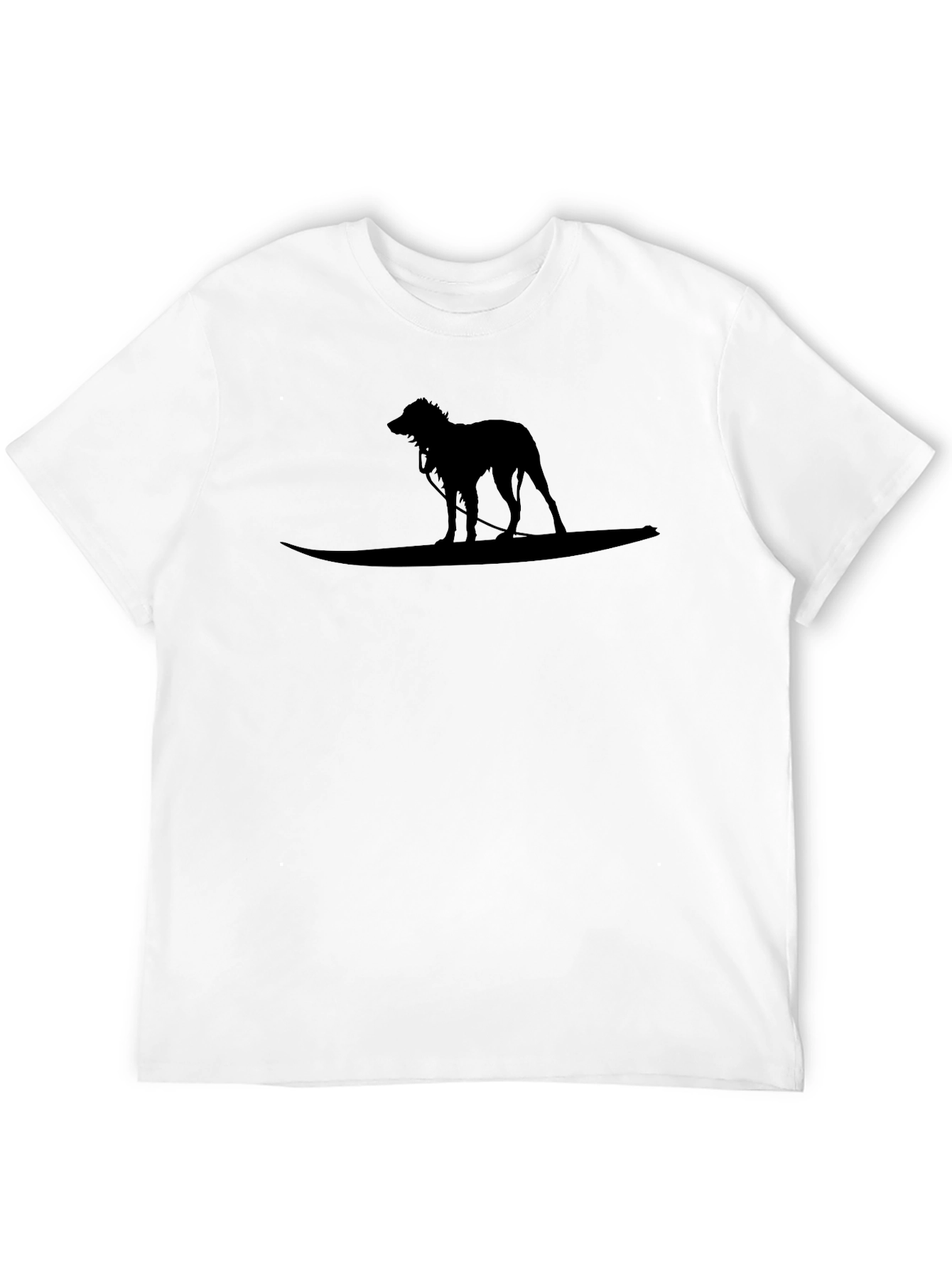 Dog Surfing Silhouette T-Shirt - Black