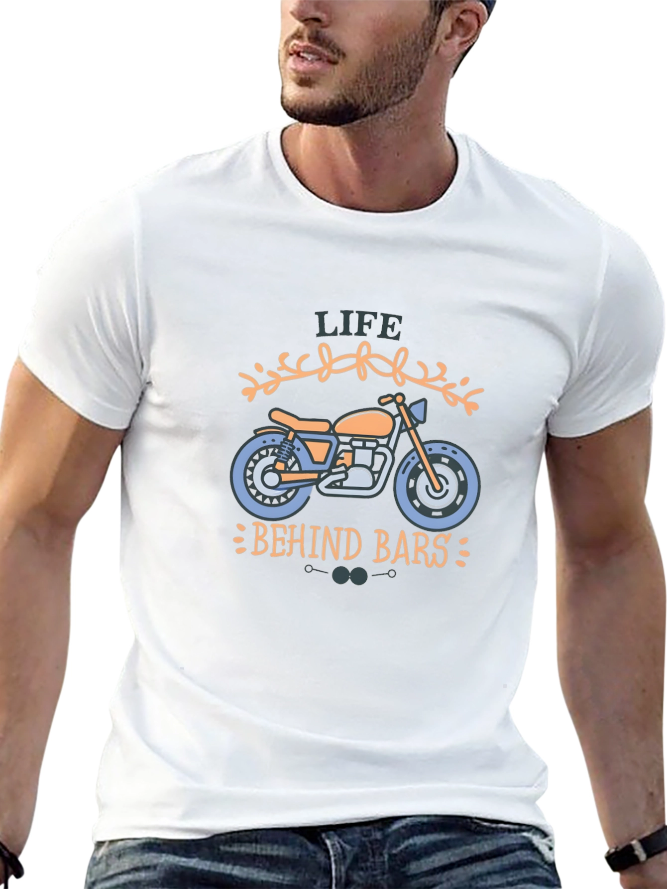 Life Behind Bars Motorcycle Graphic T-Shirt