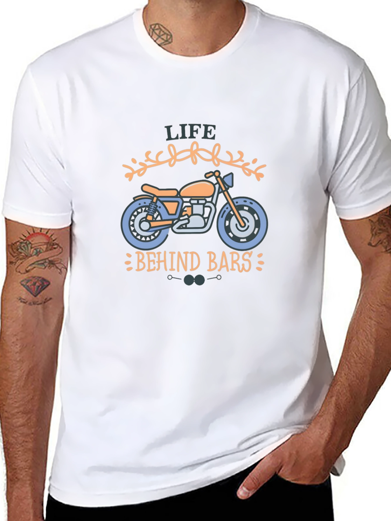 Life Behind Bars Motorcycle Graphic T-Shirt