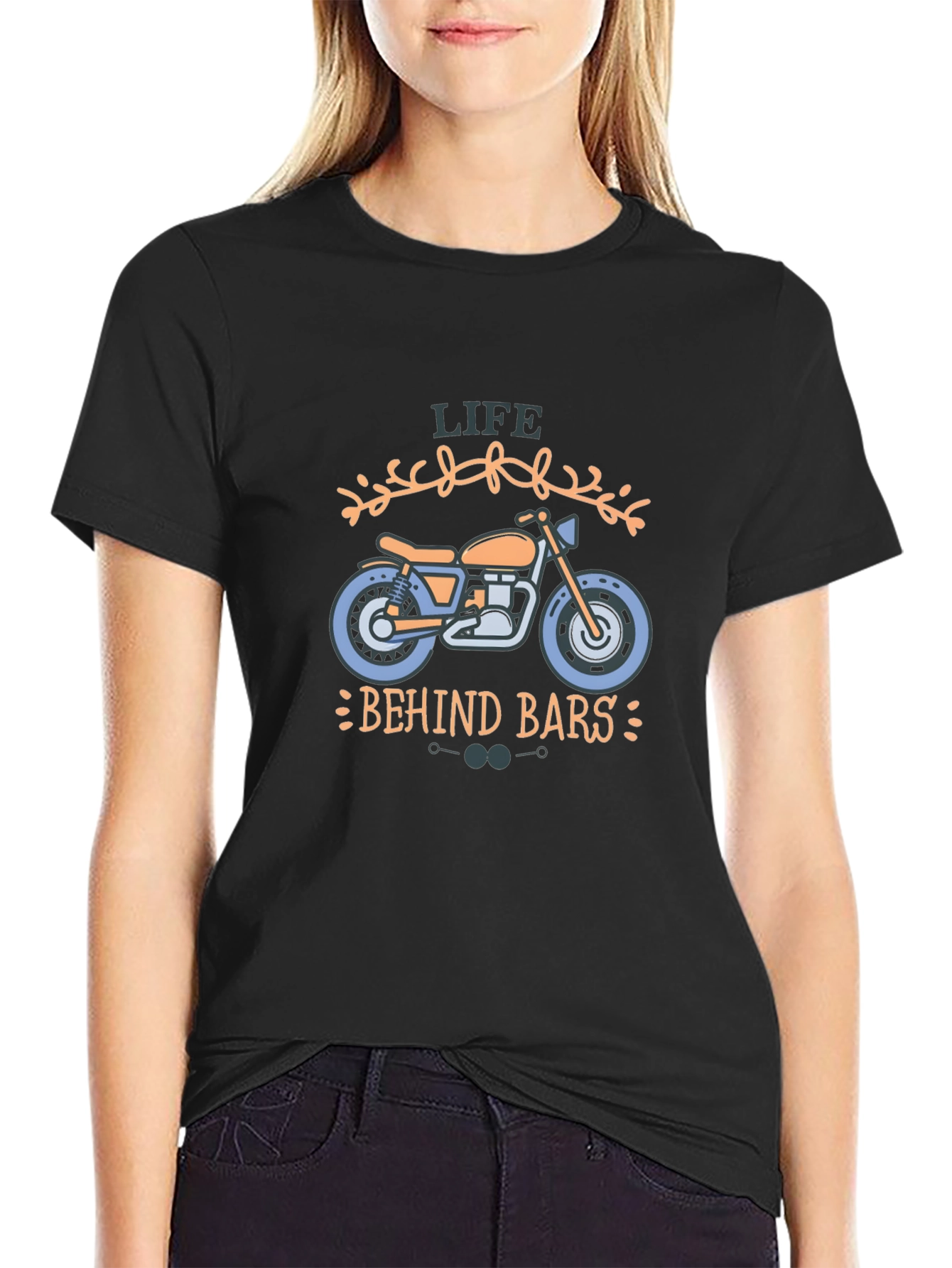 Life Behind Bars Motorcycle Graphic T-Shirt
