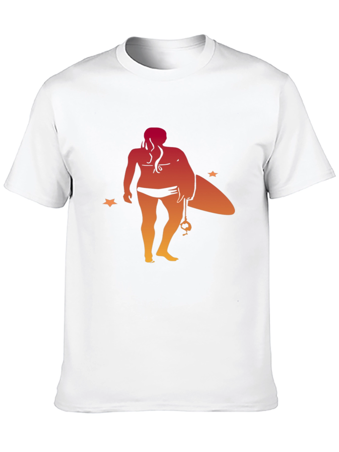 Surfer Girl Graphic Tee - Black Cotton T-Shirt