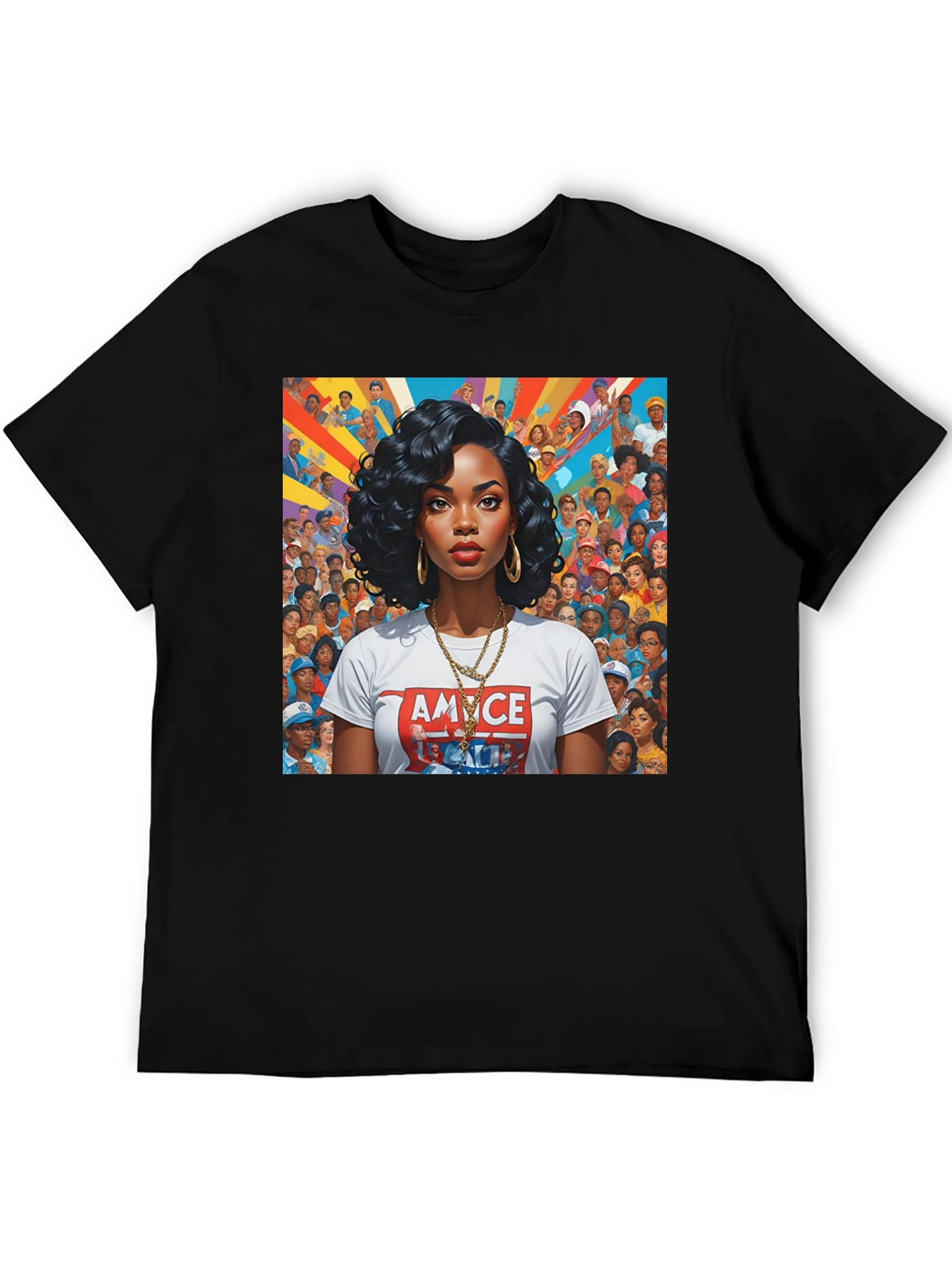 Stylish Graphic Tee - Black