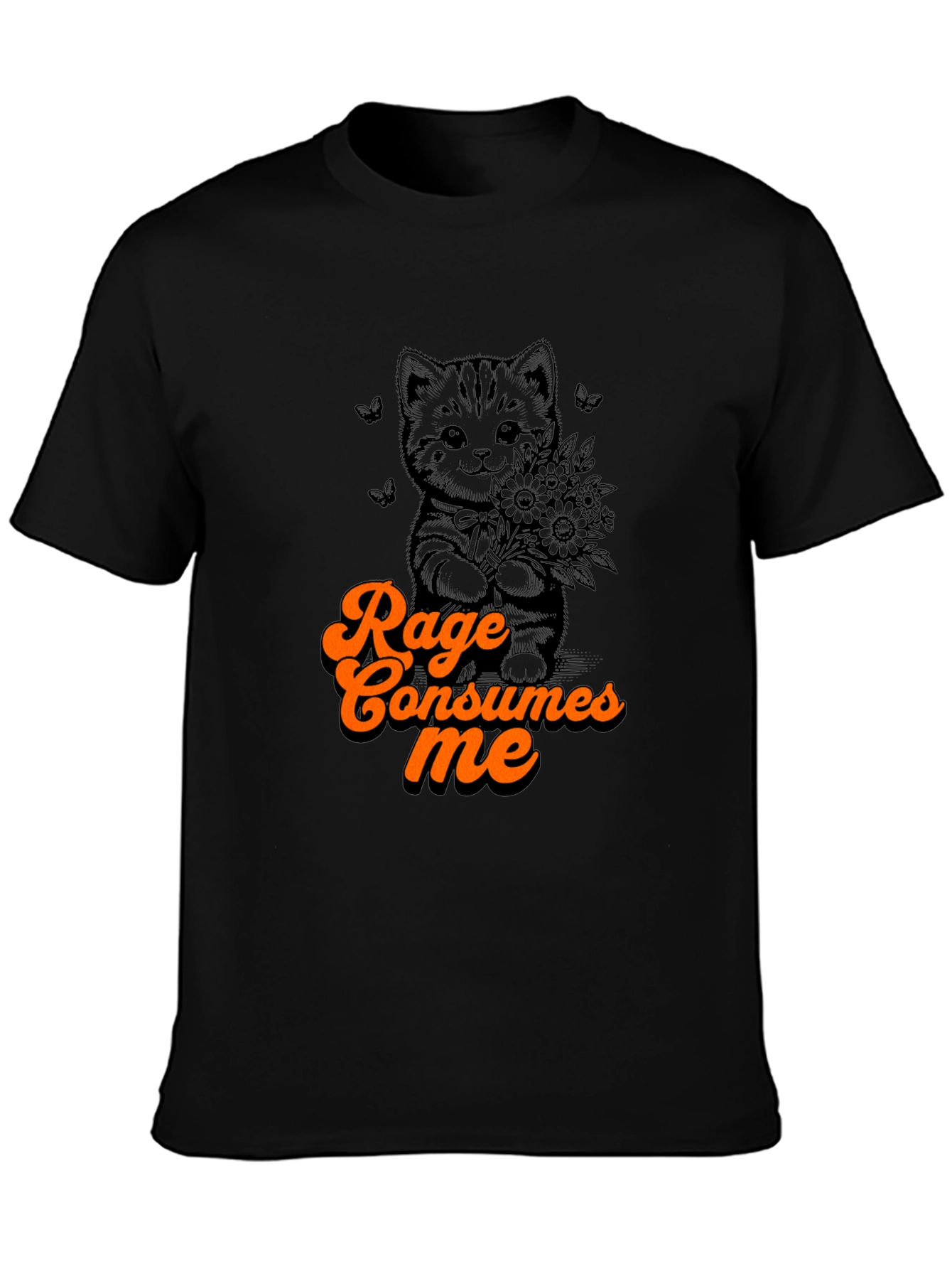 Rage Consumes Me Kitten T-Shirt - Cute Graphic Tee