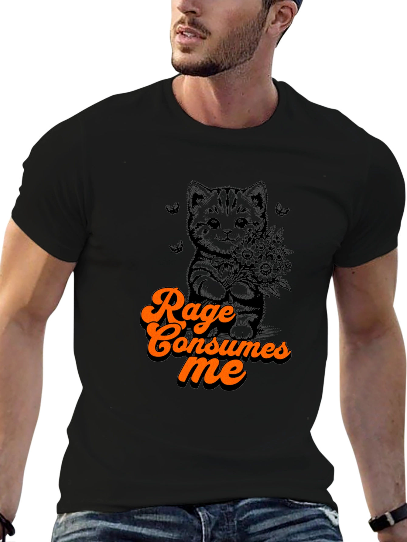 Rage Consumes Me Kitten T-Shirt - Cute Graphic Tee