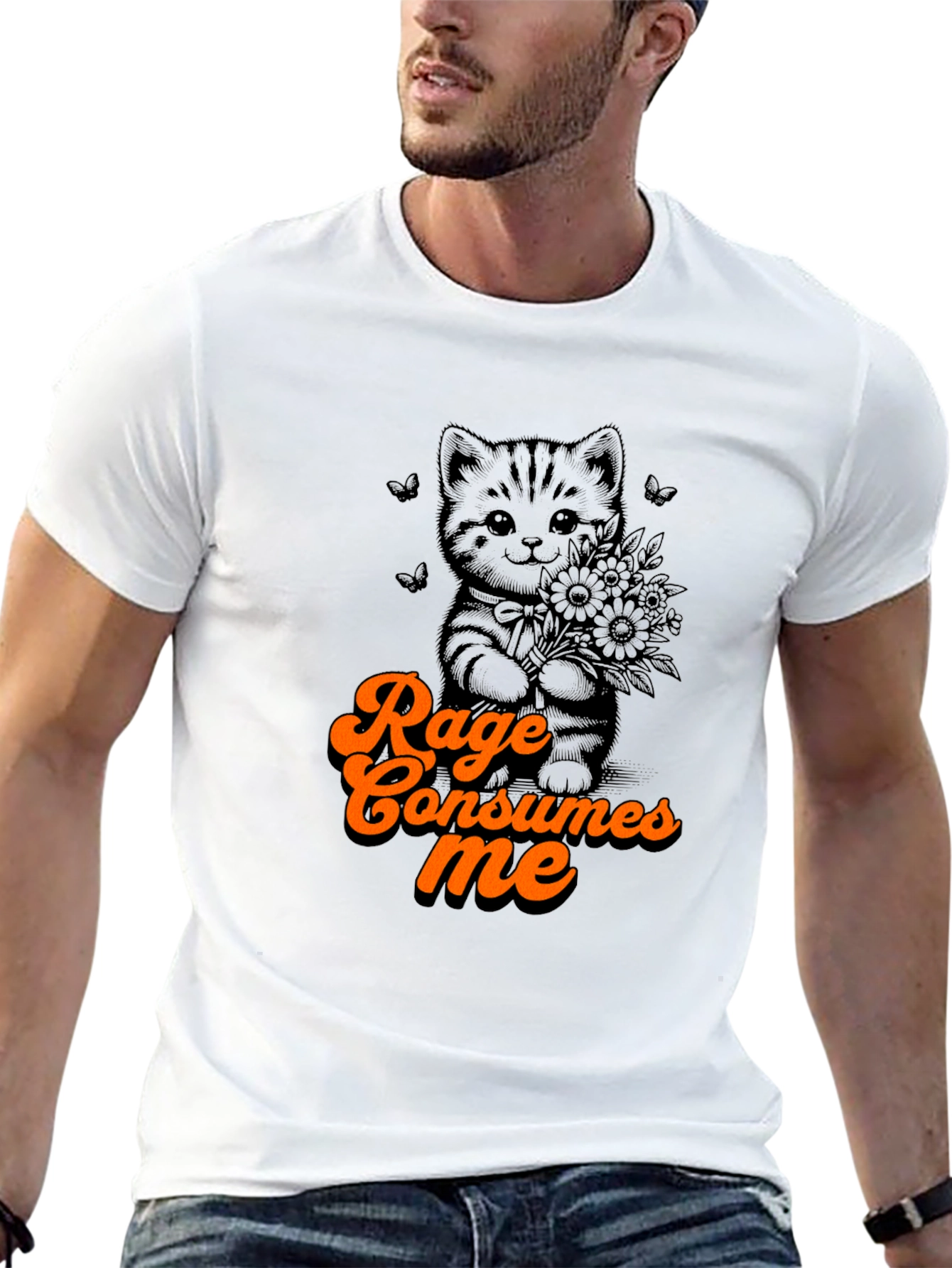 Rage Consumes Me Kitten T-Shirt - Cute Graphic Tee