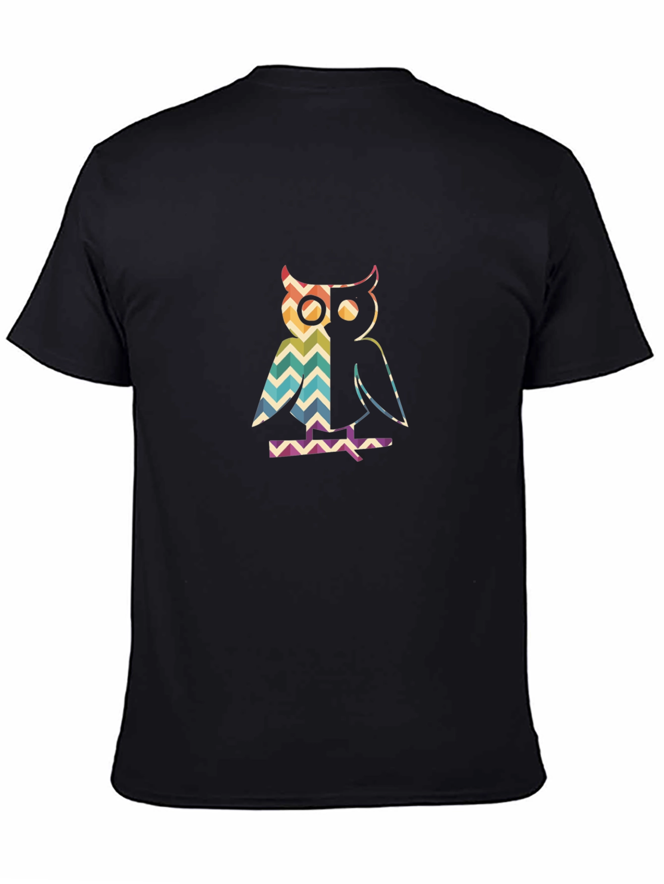 Retro Owl Graphic Tee - Mens Black T-Shirt