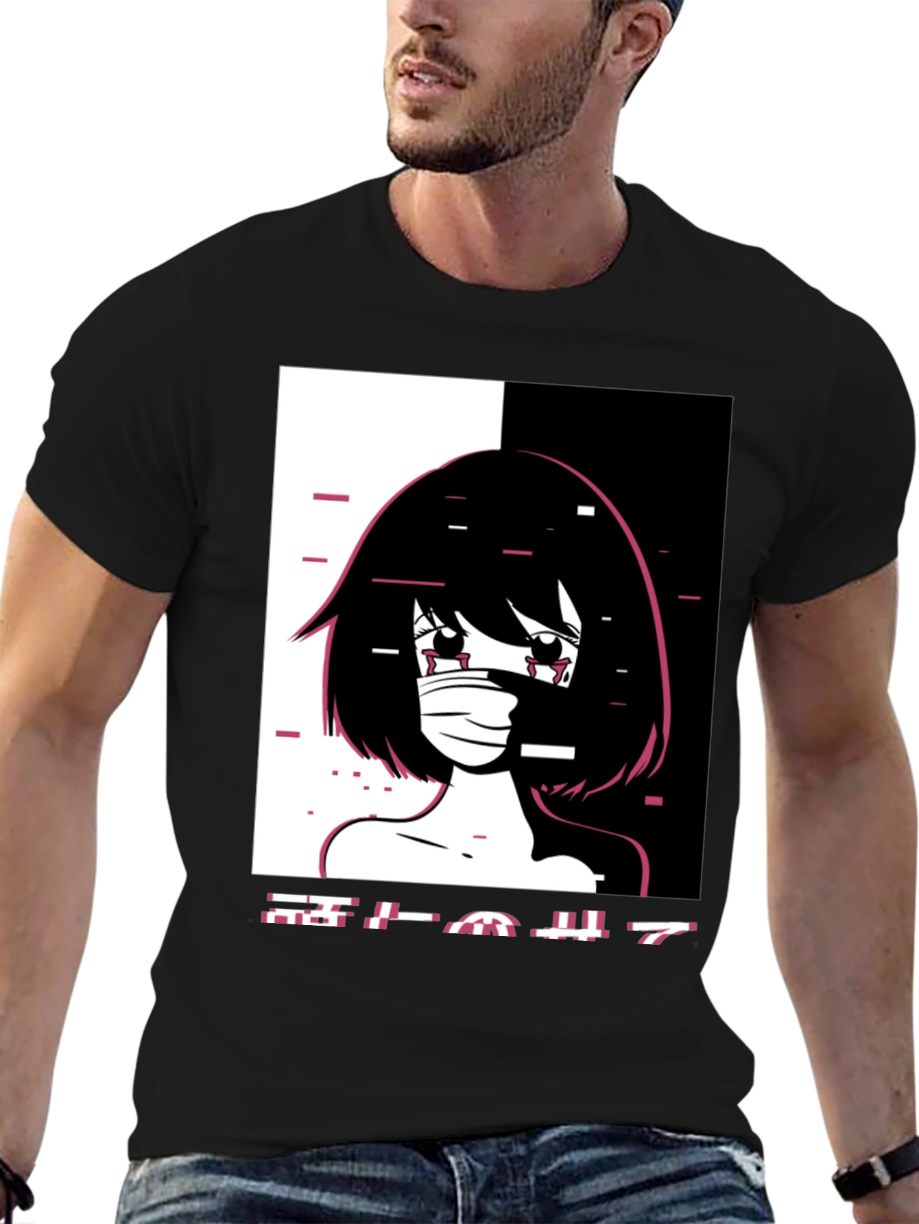 Anime Girl Graphic Tee - Black Unisex T-Shirt