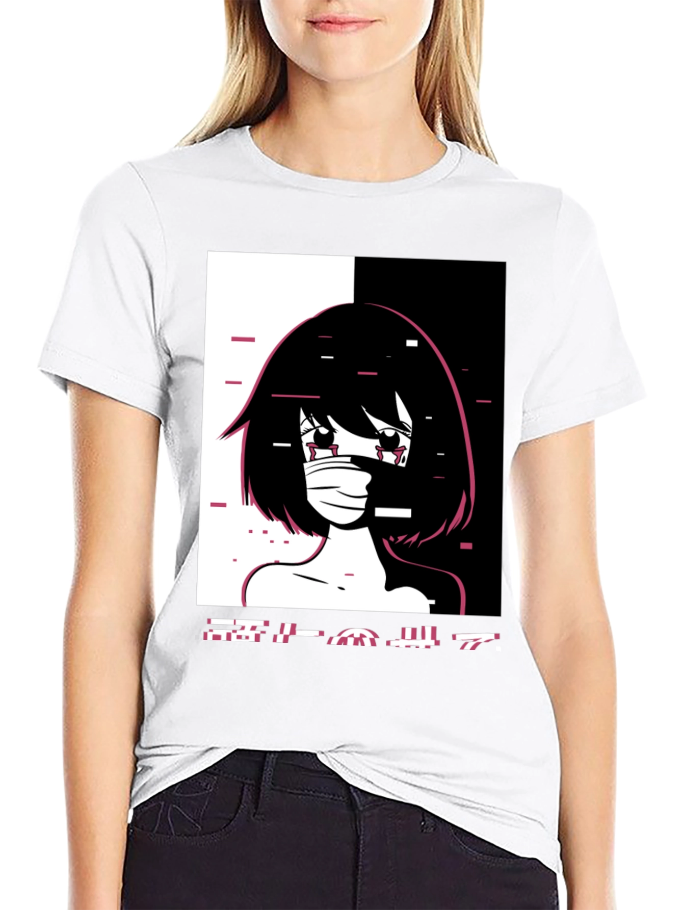 Anime Girl Graphic Tee - Black Unisex T-Shirt