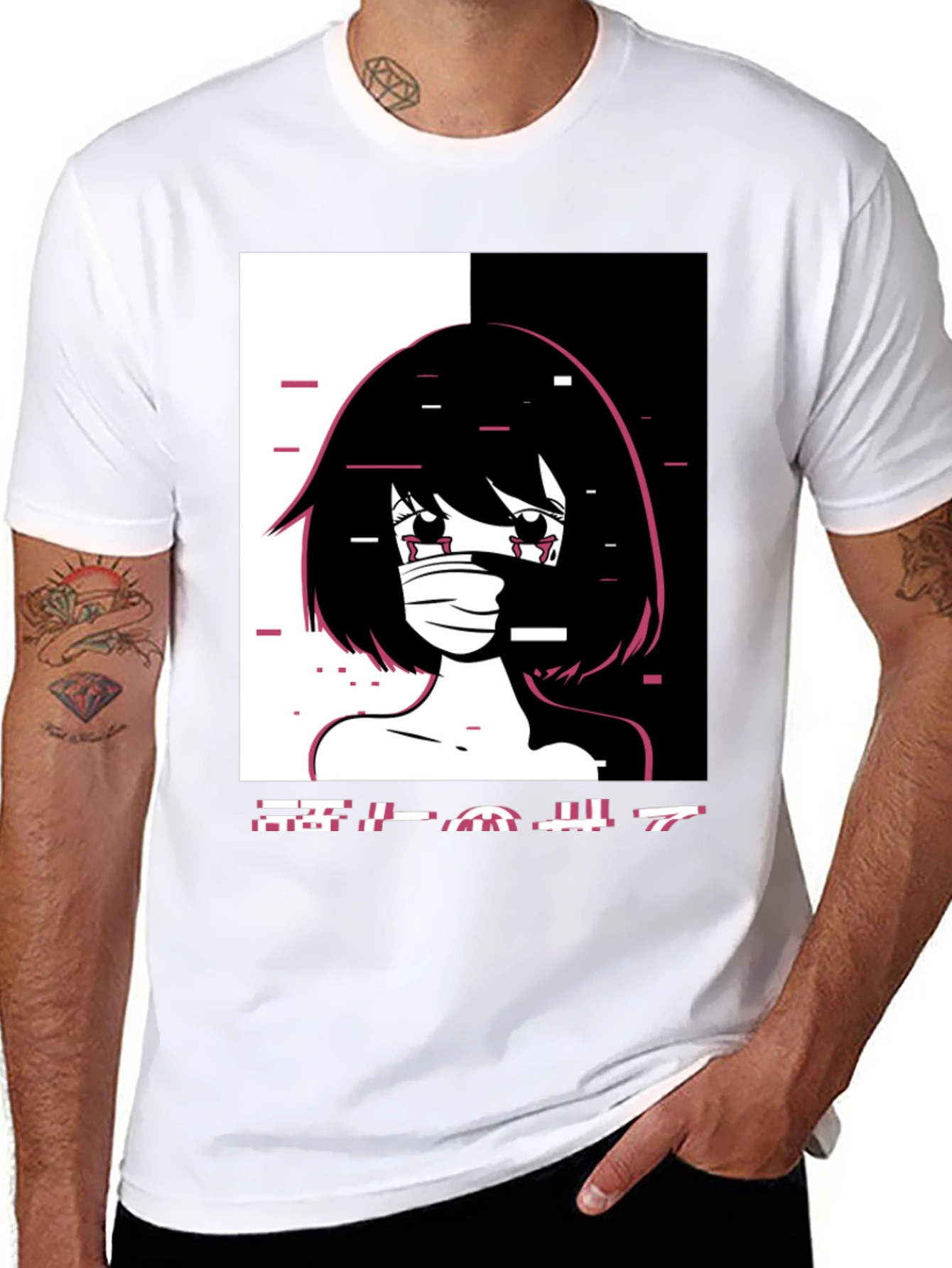 Anime Girl Graphic Tee - Black Unisex T-Shirt
