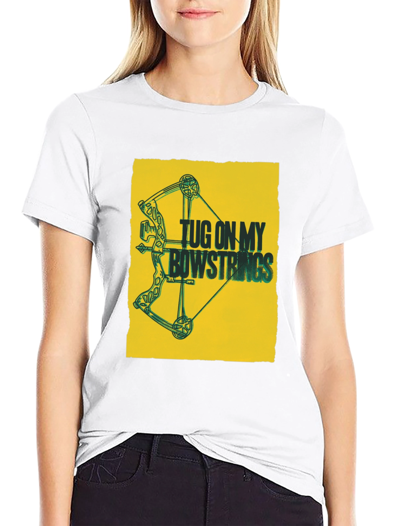 Tug on My Bowstrings Black Graphic Tee