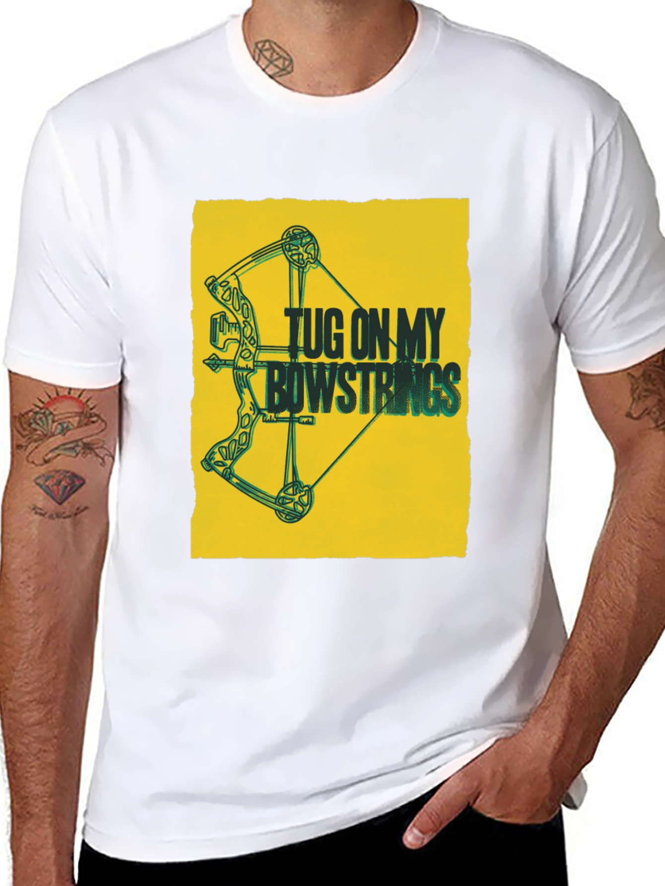 Tug on My Bowstrings Black Graphic Tee