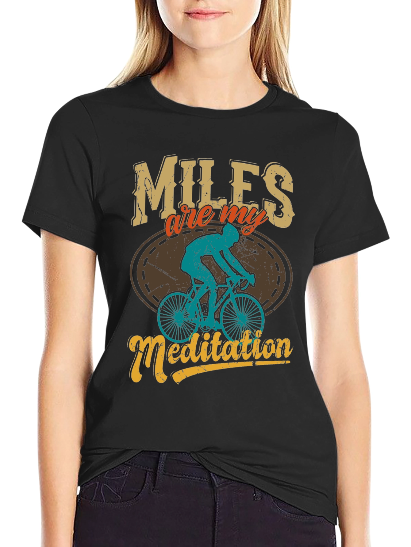 Miles Are My Meditation T-Shirt: Cycling Graphic Tee