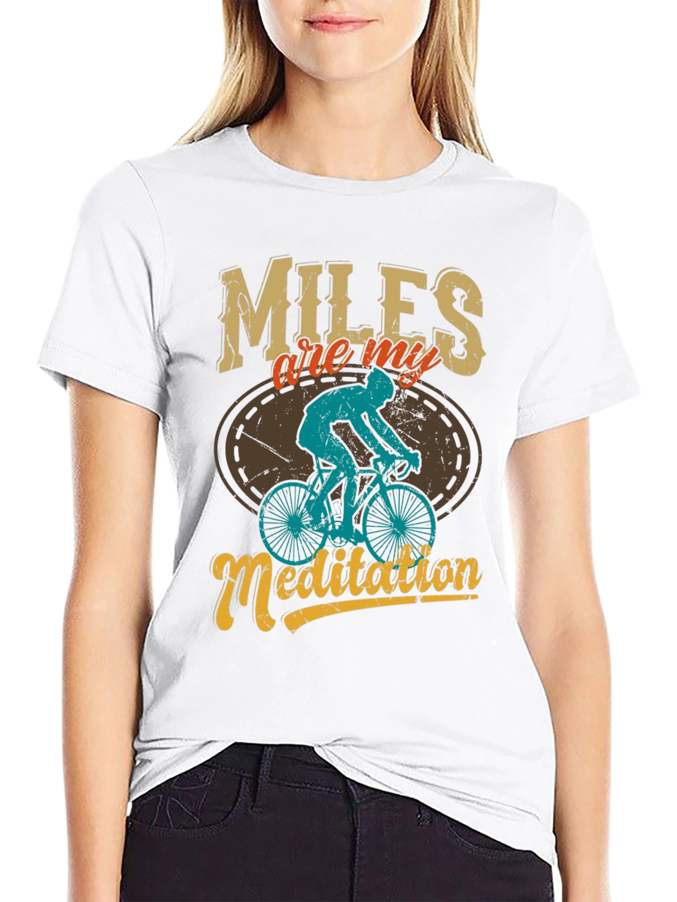 Miles Are My Meditation T-Shirt: Cycling Graphic Tee