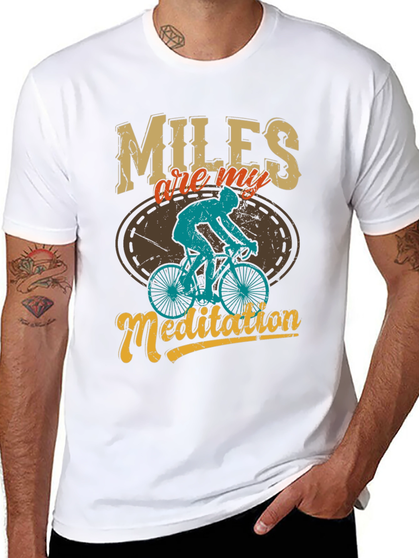 Miles Are My Meditation T-Shirt: Cycling Graphic Tee