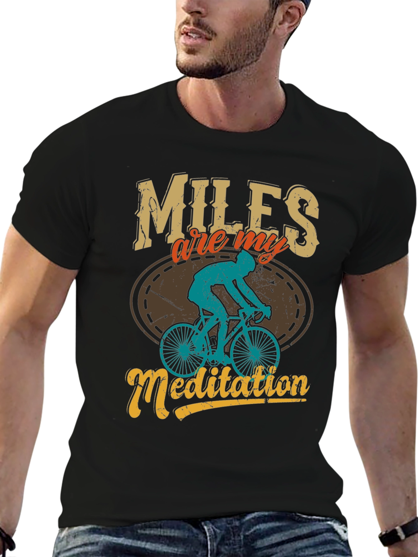 Miles Are My Meditation T-Shirt: Cycling Graphic Tee