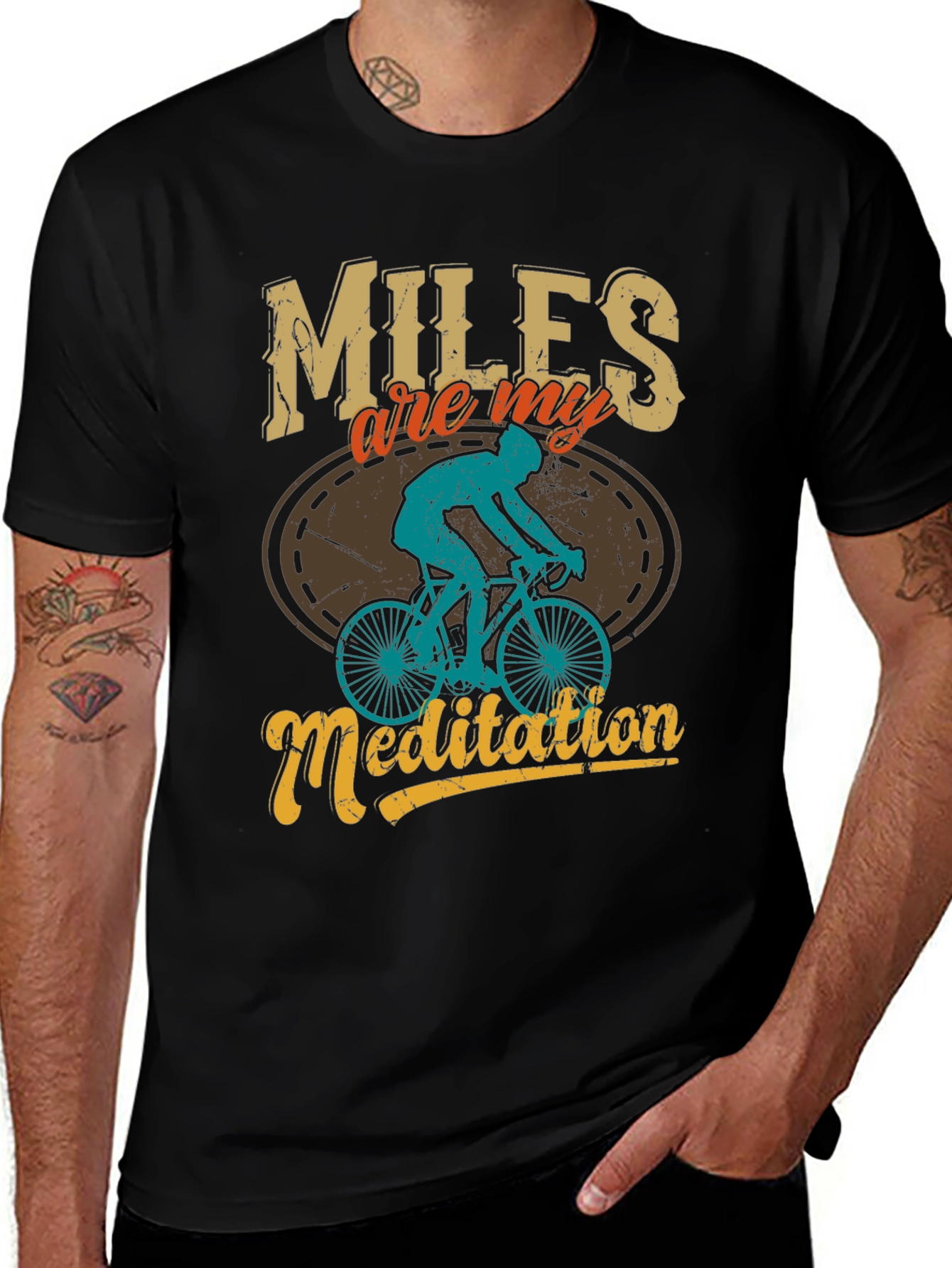Miles Are My Meditation T-Shirt: Cycling Graphic Tee