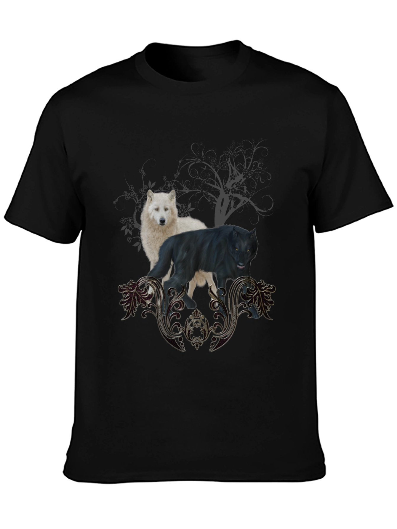 Wolf Pack Graphic Black T-Shirt