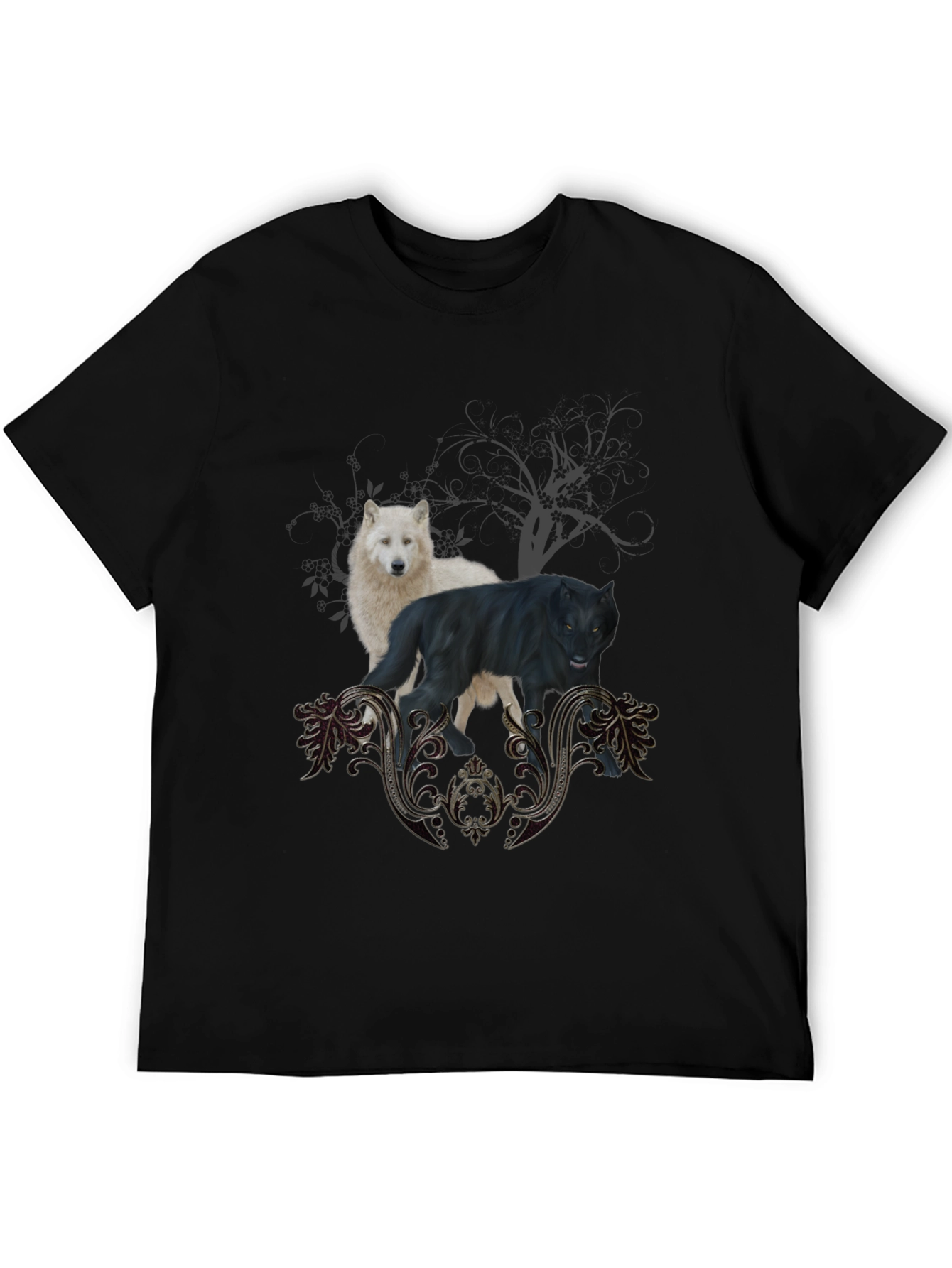 Wolf Pack Graphic Black T-Shirt