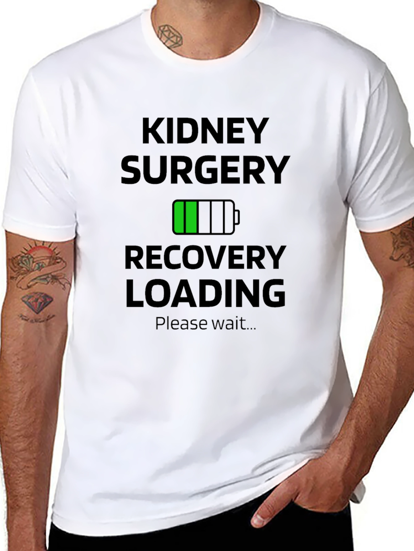 Kidney Surgery Recovery Loading Black T-Shirt