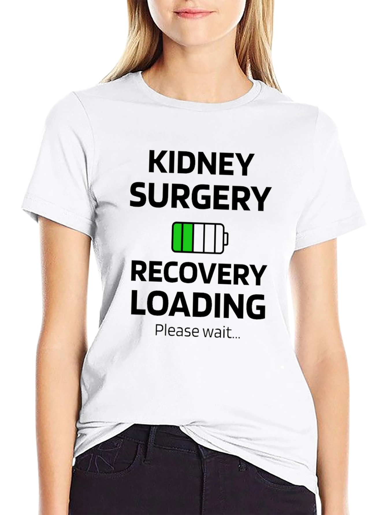 Kidney Surgery Recovery Loading Black T-Shirt
