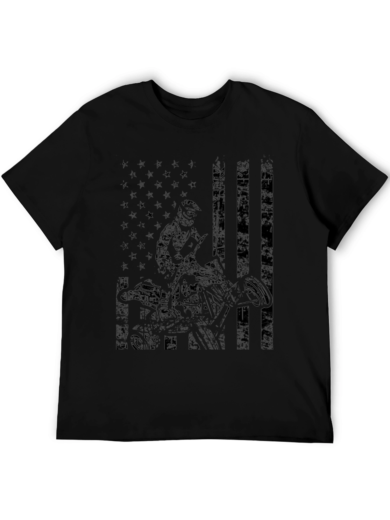 Patriotic ATV Rider Graphic Tee - Black